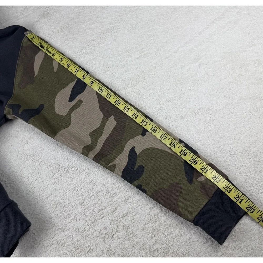 Adidas Originals Trefoil Hoodie Men's M Camo Sleeve Black‎ Pullover Sweatshirt